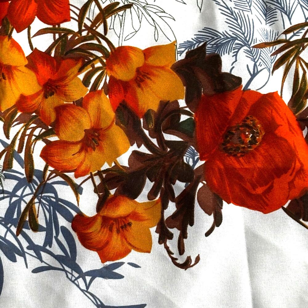 Yvette Montagne Paris silky scarf autumn colors vintage mid century floral